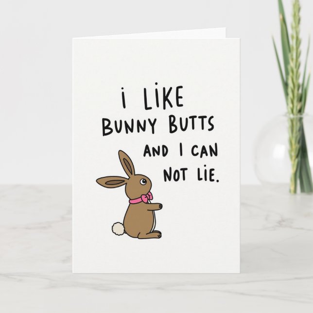 Carte de vœux Lapin Mignon Queue (Devant)
