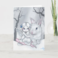Carte de voeux "Lapin Neige"