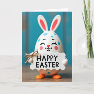 Carte de vœux Lapin Œuf Joyeux