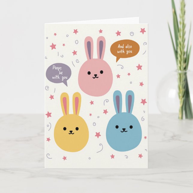 Carte de vœux Lapins Peeps (Devant)