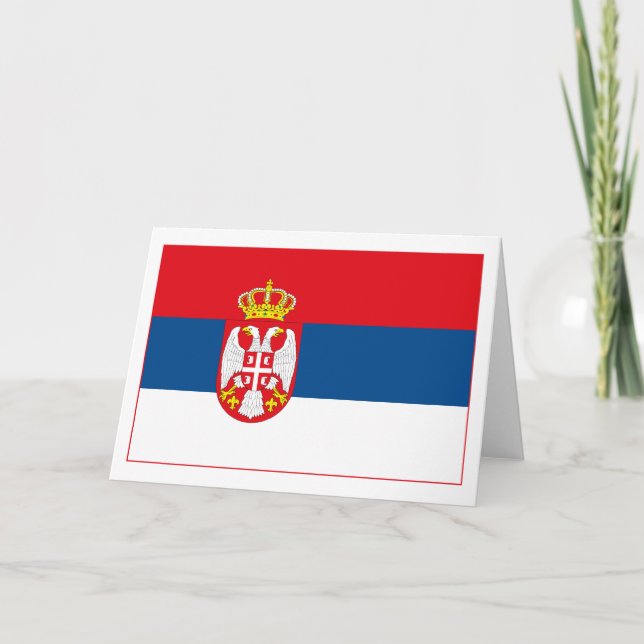 Carte de voeux (légère) de drapeau de la Serbie (Devant)