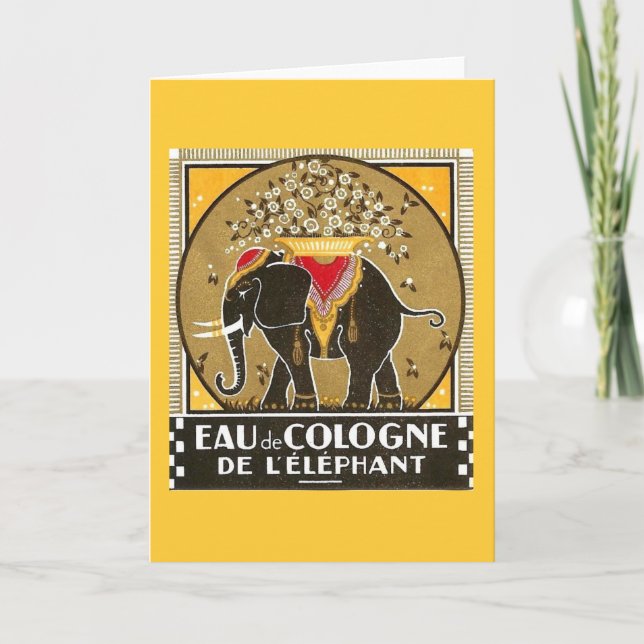 Carte de voeux l'elephant de l'Eau de Cologne De (Devant)