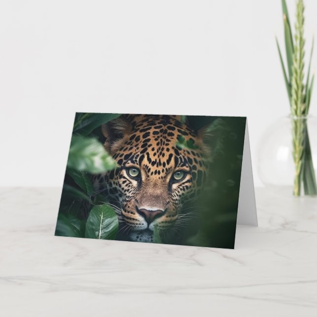 Carte de voeux Leopard (Devant)