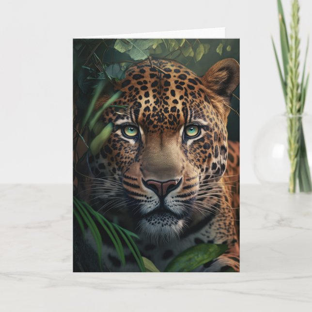 Carte de voeux Leopard (Devant)