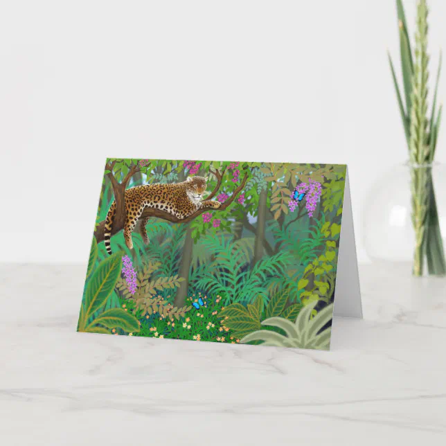 Carte de voeux Leopard Jungle d'Amérique centrale Zazzle.fr