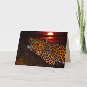 carte de voeux leopard kitty