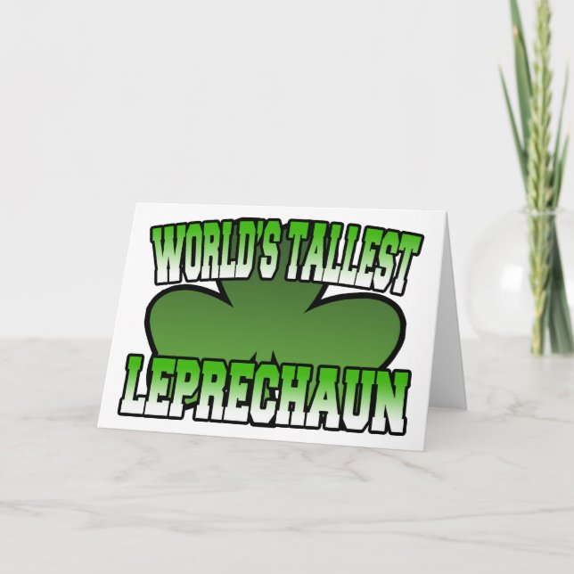 Carte de voeux Leprechaun la plus haute du monde (Devant)
