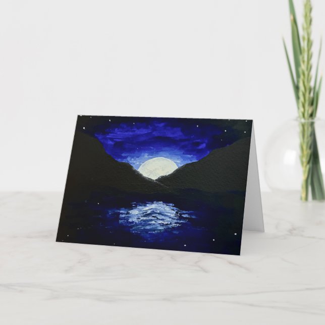 Carte de vœux Lever de lune (Devant)