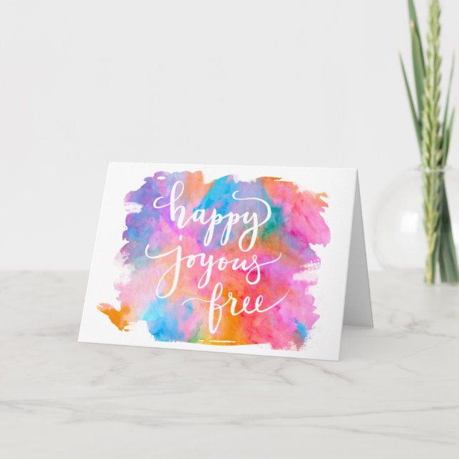 Carte de voeux libre joyeuse heureuse (Devant)