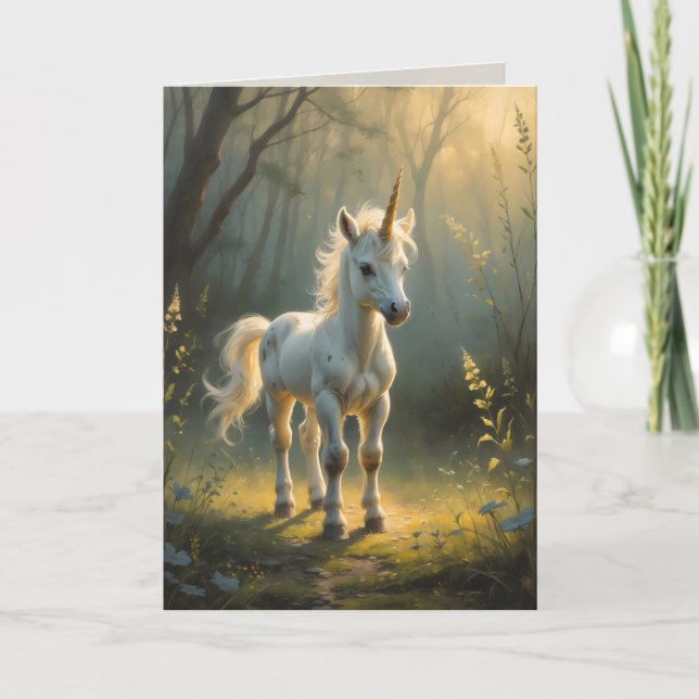 Carte de vœux Licorne First Light Kin  (Devant)