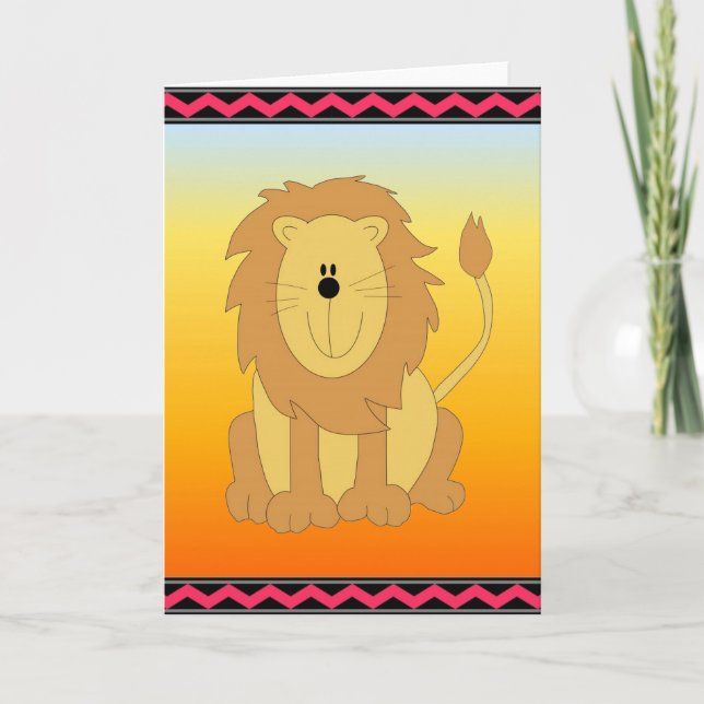 Carte de voeux Lion (Devant)