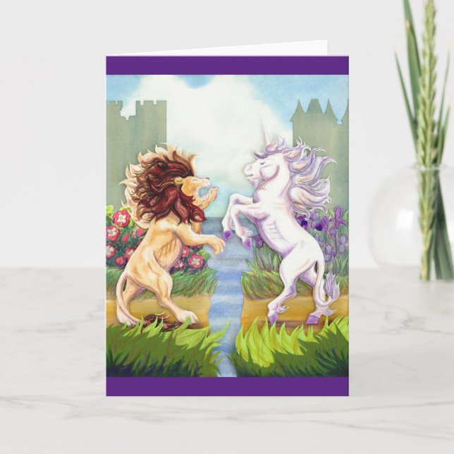 Carte de voeux Lion et Unicorn (Devant)