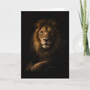 Carte de vœux Lion majestueux
