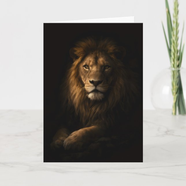 Carte de vœux Lion majestueux (Devant)