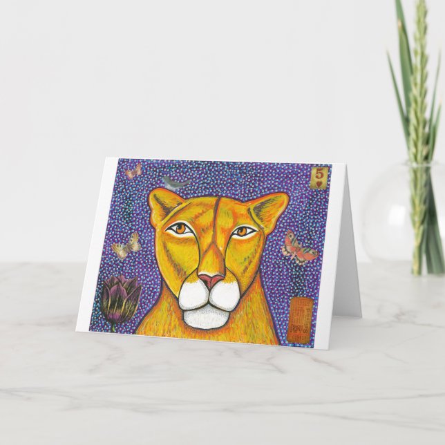 Carte de voeux lioness (Devant)