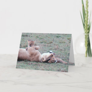 Carte de voeux Lioness & Cubs