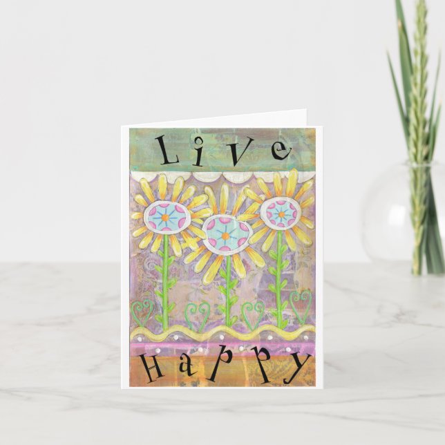 Carte de voeux Live Happy (Devant)