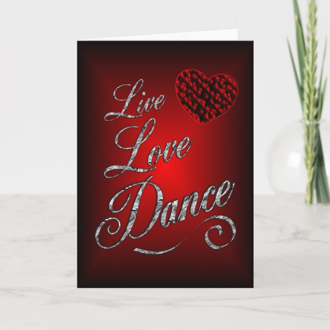 Carte de voeux Live, Love, Dance (Devant)