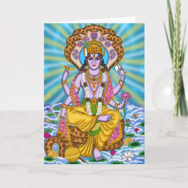 Carte de voeux Lord Vishnu (Devant)