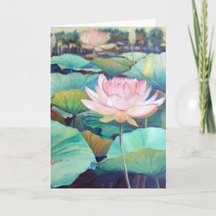 Carte de voeux Lotus Blossom Rose