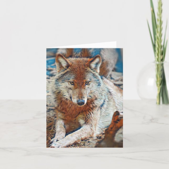 Carte de vœux Loup (Devant)