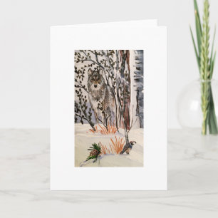Carte de vœux Loup d'hiver