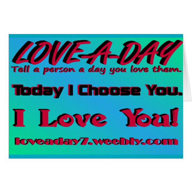 Carte de vœux Love A Day (Devant horizontal)
