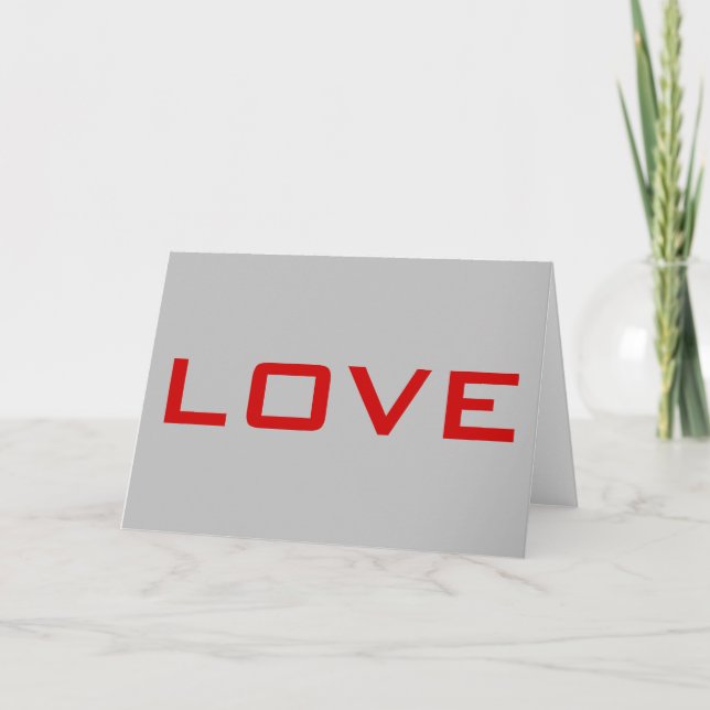 Carte de voeux Love Red Silver Grey (Devant)