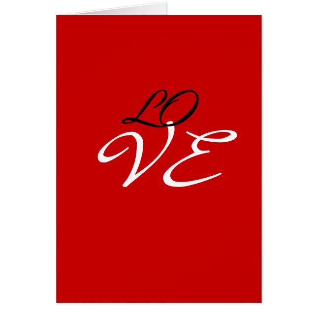 Carte de voeux Love Red White Black Color (Devant)