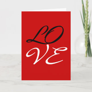 Carte de voeux Love Red White Black Color