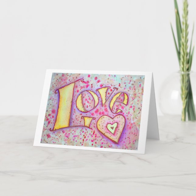 Carte de voeux Love Word Art ou cartes de notes (Devant)