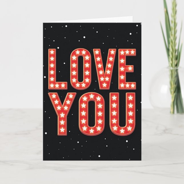 Carte de vœux Love You Marquee (Devant)