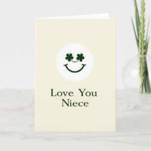 Carte de vœux Love You Niece Shamrock Smile