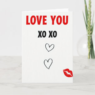 Carte de vœux Love You Xo Xo Kiss
