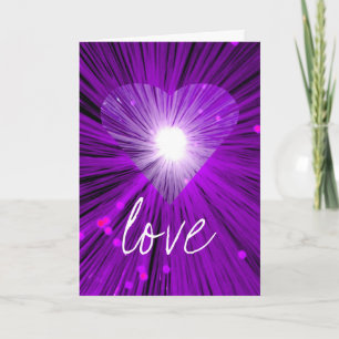 Carte de vœux "Love" "Your Text" Purple Heart