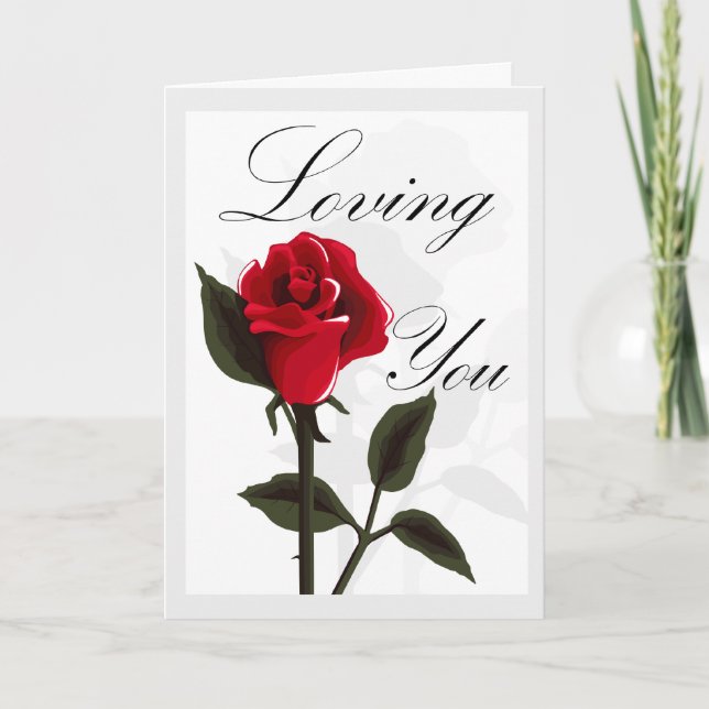 Carte de vœux Loving You Love Rose (Devant)