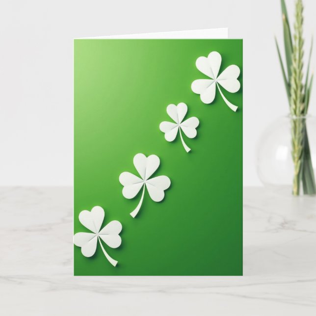 Carte de vœux Lucky Shamrock (Devant)