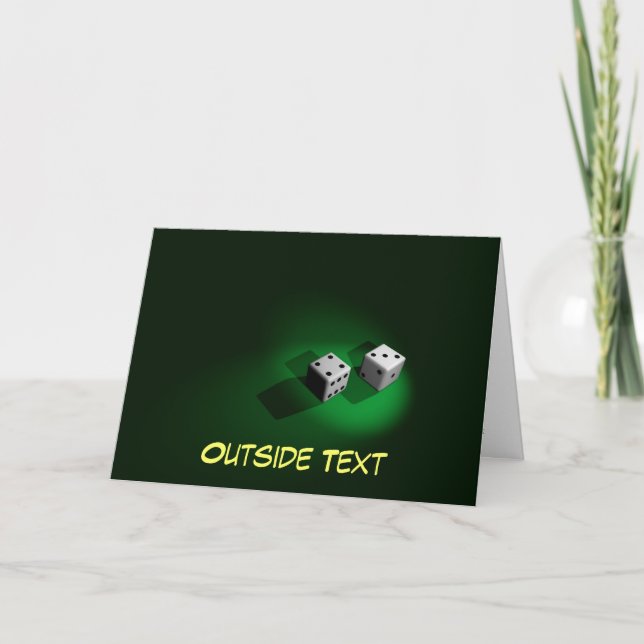 Carte de voeux Lucky White Dice (Devant)