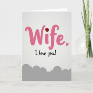 Carte de vœux Ma femme je t'aime rose