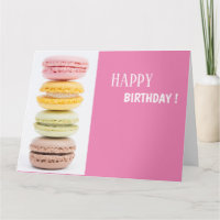 Carte de vœux Macarons couleurs pastel rose cadre