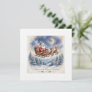 Carte de vœux magique de Noël avec traîneau du Pèr