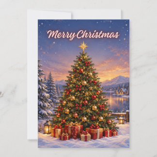 Carte de vœux magique de Noël lumineuse