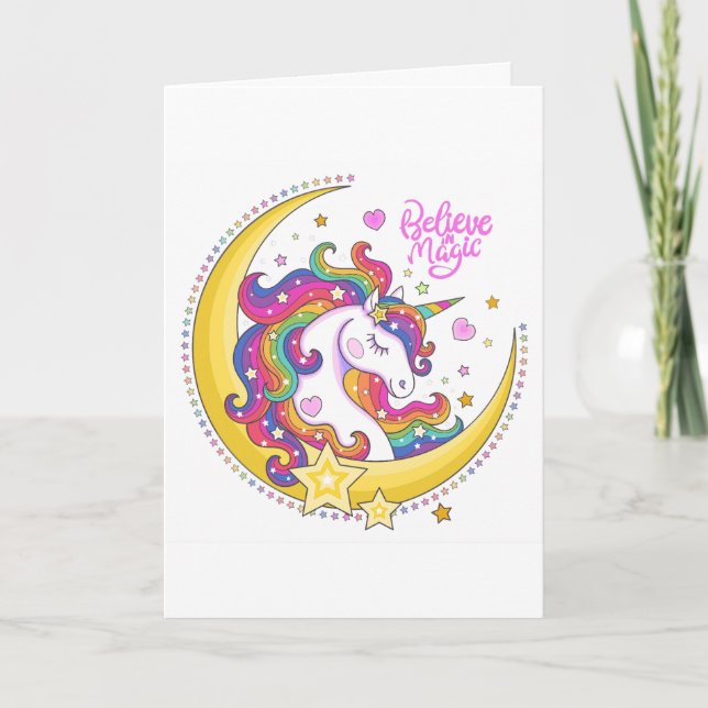 Carte de voeux magique Unicorn (vide) (Devant)