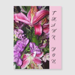 Carte de voeux magnétique Merci Fleurs
