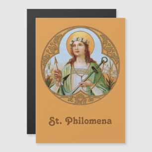 Carte de voeux magnétique St Philomena (BK 05) 5"x