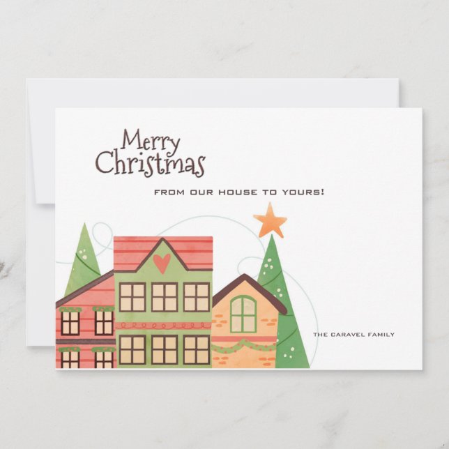 Carte de vœux Maisons de Noël (Devant)
