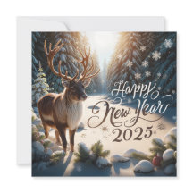 Carte de voeux Majestic Reindeer Nouvel An 2025