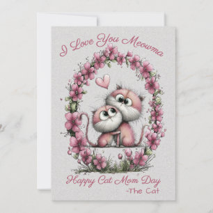 Carte de vœux Maman chat aux chats adorables