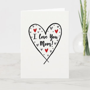 Carte de voeux Maman J'Taime avec un coeur dessiné