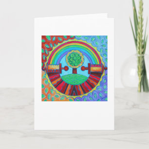 Carte de vœux Mandala Arc-en-ciel